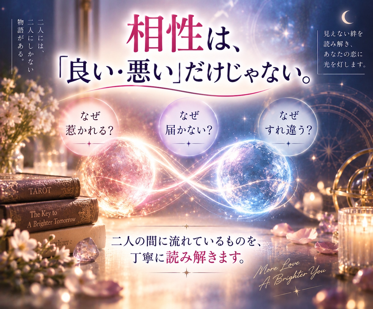 二人の本当の相性をタロットで読み解きます 惹かれる理由も、すれ違う理由も。二人の関係を紐解きます イメージ7