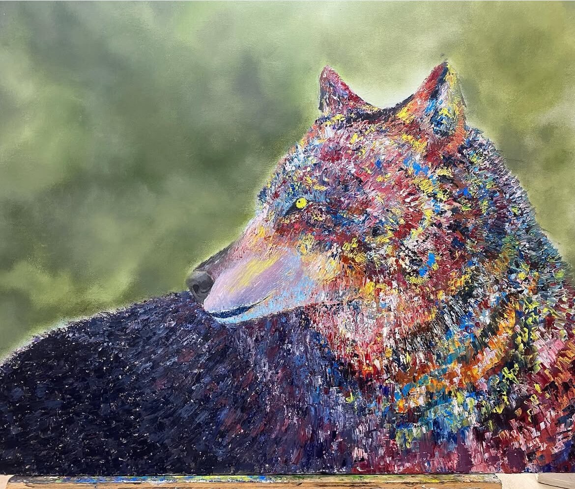 人物は描けませんがいろんな色で動物や花を描きます アクリル絵の具を使って色で表現します イメージ6