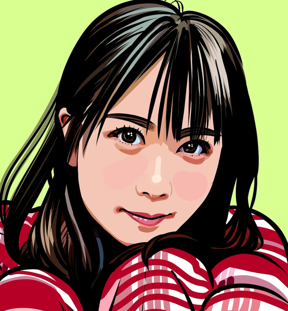 セル画風の彩色で似顔絵描きます くっきりした輪郭と色で小さなアイコンでも視認性バッチリ。 イメージ3