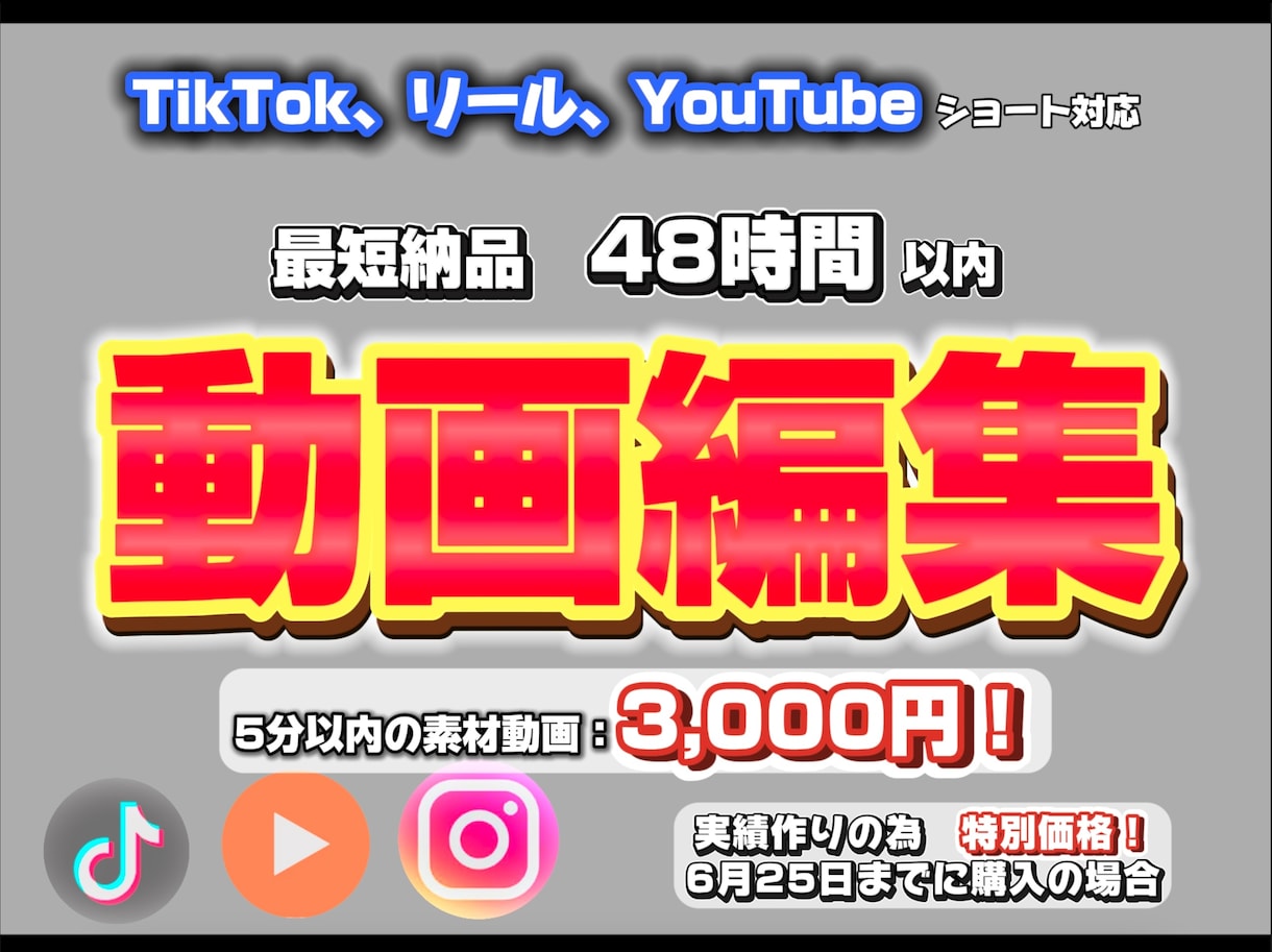 翌日納品でカットとフルテロップ入れます ショート系の動画特急納品いたします！ イメージ1