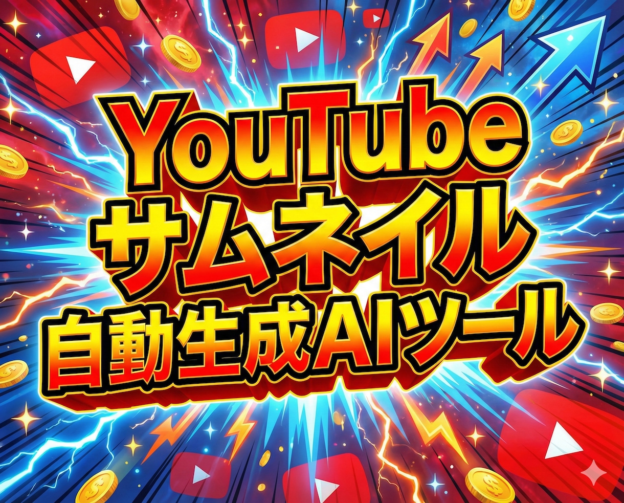 ナノバナナYouTubeサムネ生成ツール販売します ワンクリックサムネ生成。「どんな動画か」を日本語で送るだけ。 イメージ1