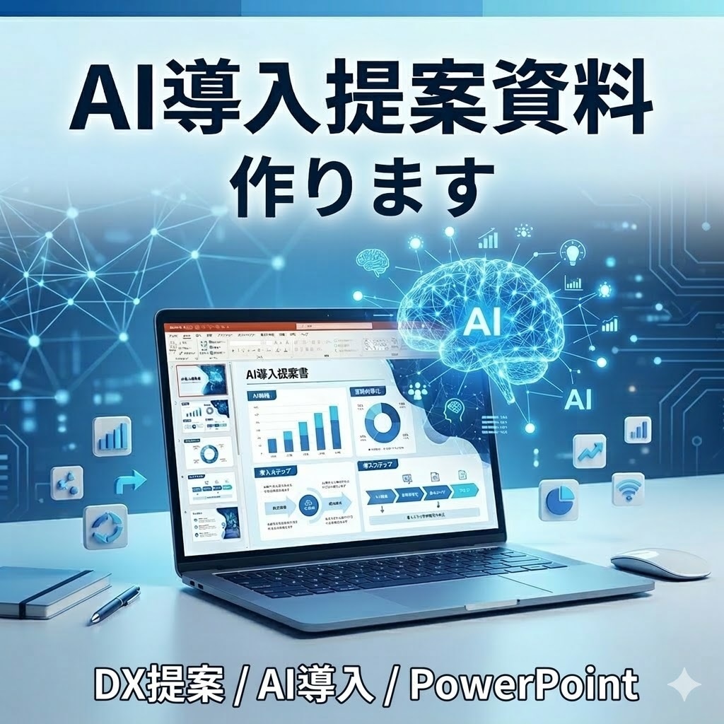 社内AI導入を通したい人の提案資料、作ります AIを社内に広めたい人の、提案資料づくりを代行します イメージ1