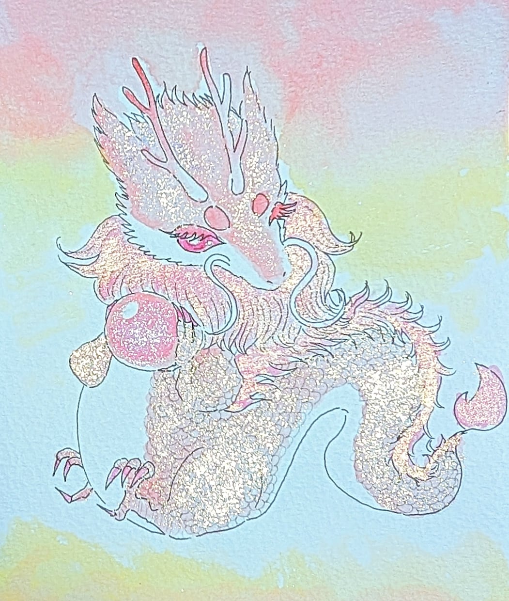 貴方を癒やす小さい守護龍を描きます 持ち歩ける貴方だけのお守りイラストお部屋を癒し空間に イメージ1