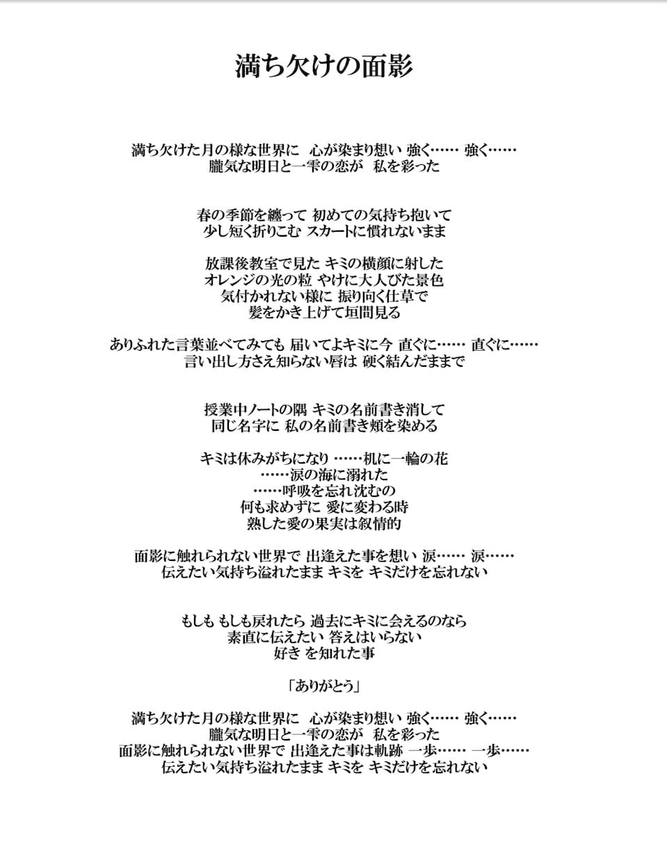オリジナルの楽曲に作詞します ジャンル問わず、オリジナルの作詞をします！！追加料金なし！！ イメージ4