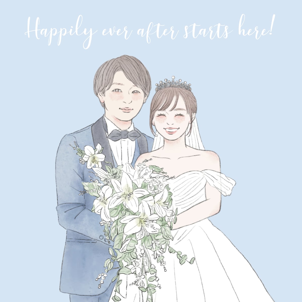 おしゃれな似顔絵ウェルカムボードを作成します 家族婚・親族婚にも｜優しい水彩タッチでお描きします イメージ9