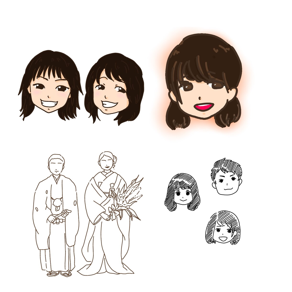デフォルメデザインの可愛い似顔絵描きます SNSアイコンやLINEスタンプ、お友達へのプレゼントに イメージ5