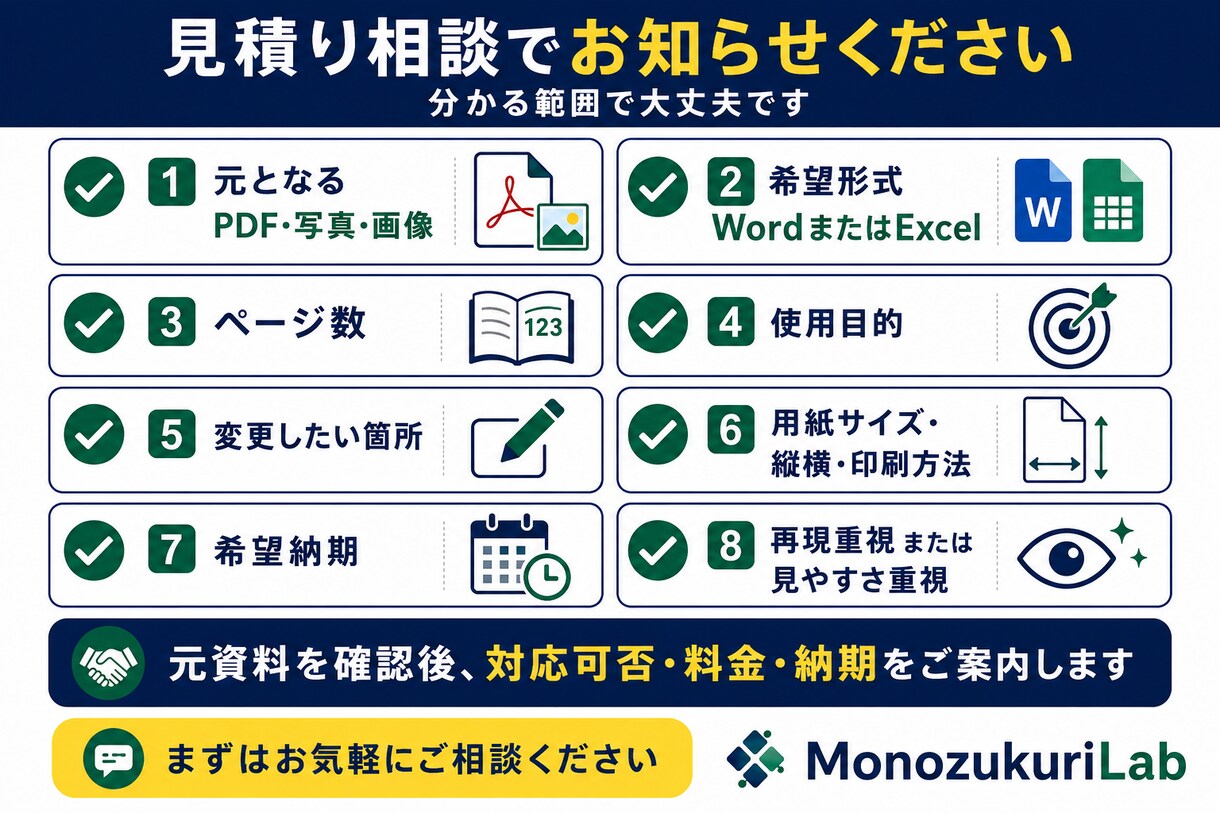 PDF・紙・写真をWord・Excel化します 崩れた表や書式も整え、編集・再利用できる資料へ復元 イメージ7
