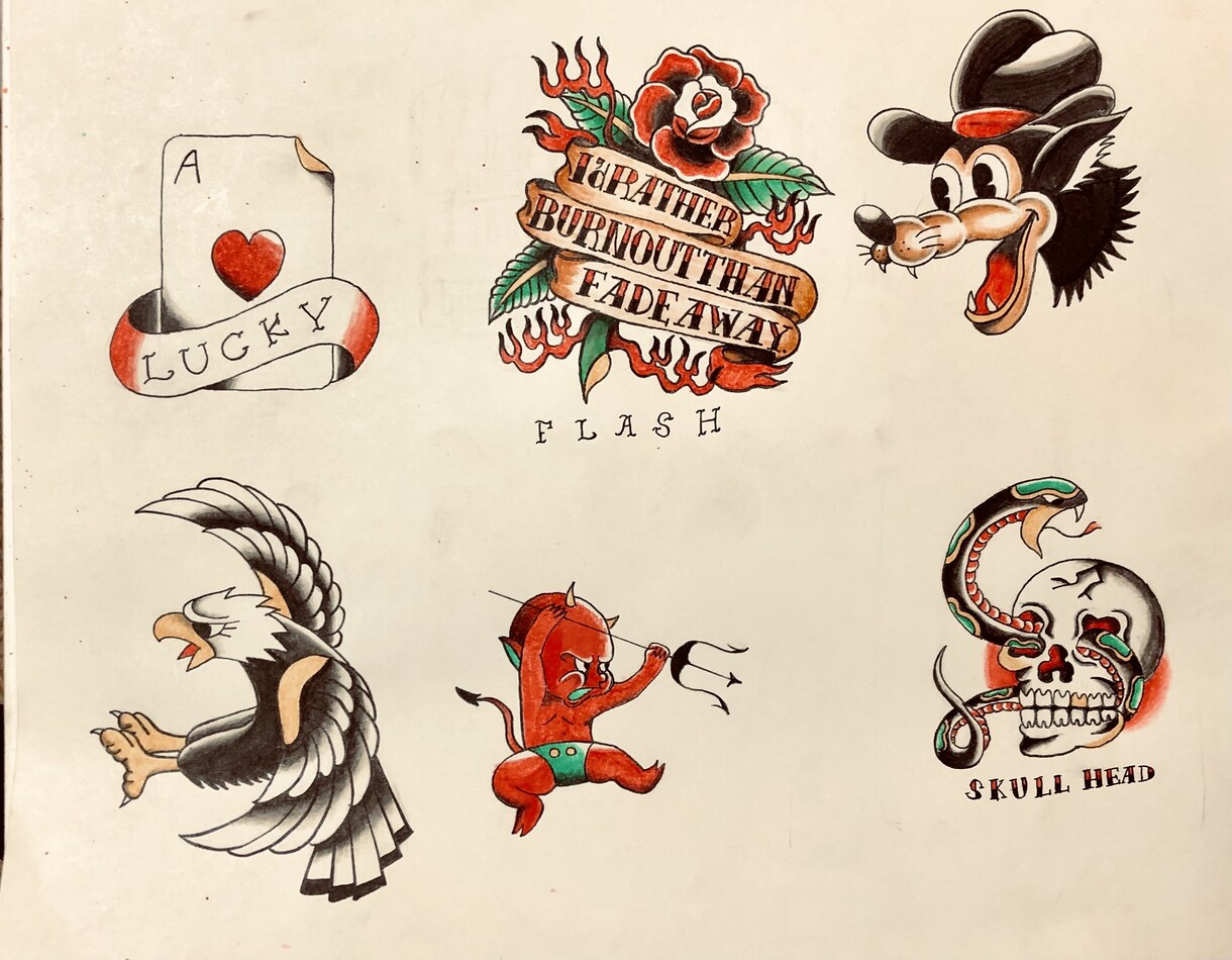 タトゥーデザイン描きます タトゥーデザインのためのフラッシュを描きます。 イメージ1