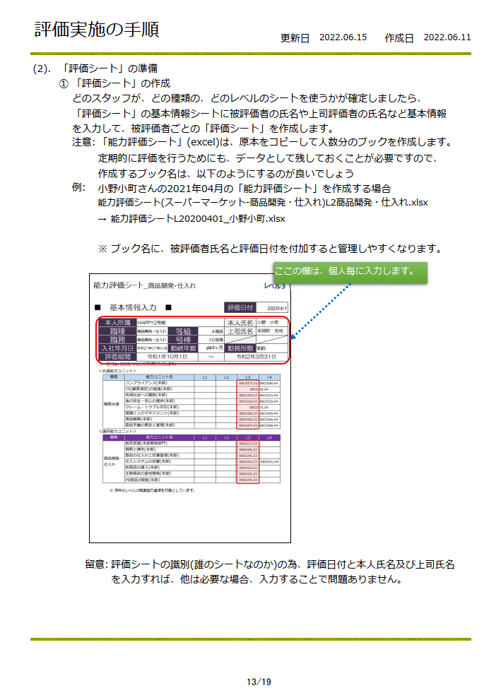 能力評価シート(スーパー、商開・仕入)を販売します 厚生労働省の職業能力評価基準を取り入れています。 イメージ10