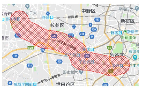 GISで鉄道・道路・川の線商圏を分析します その線の商圏のマーケットボリュームは？属性に偏りはないか？ イメージ1