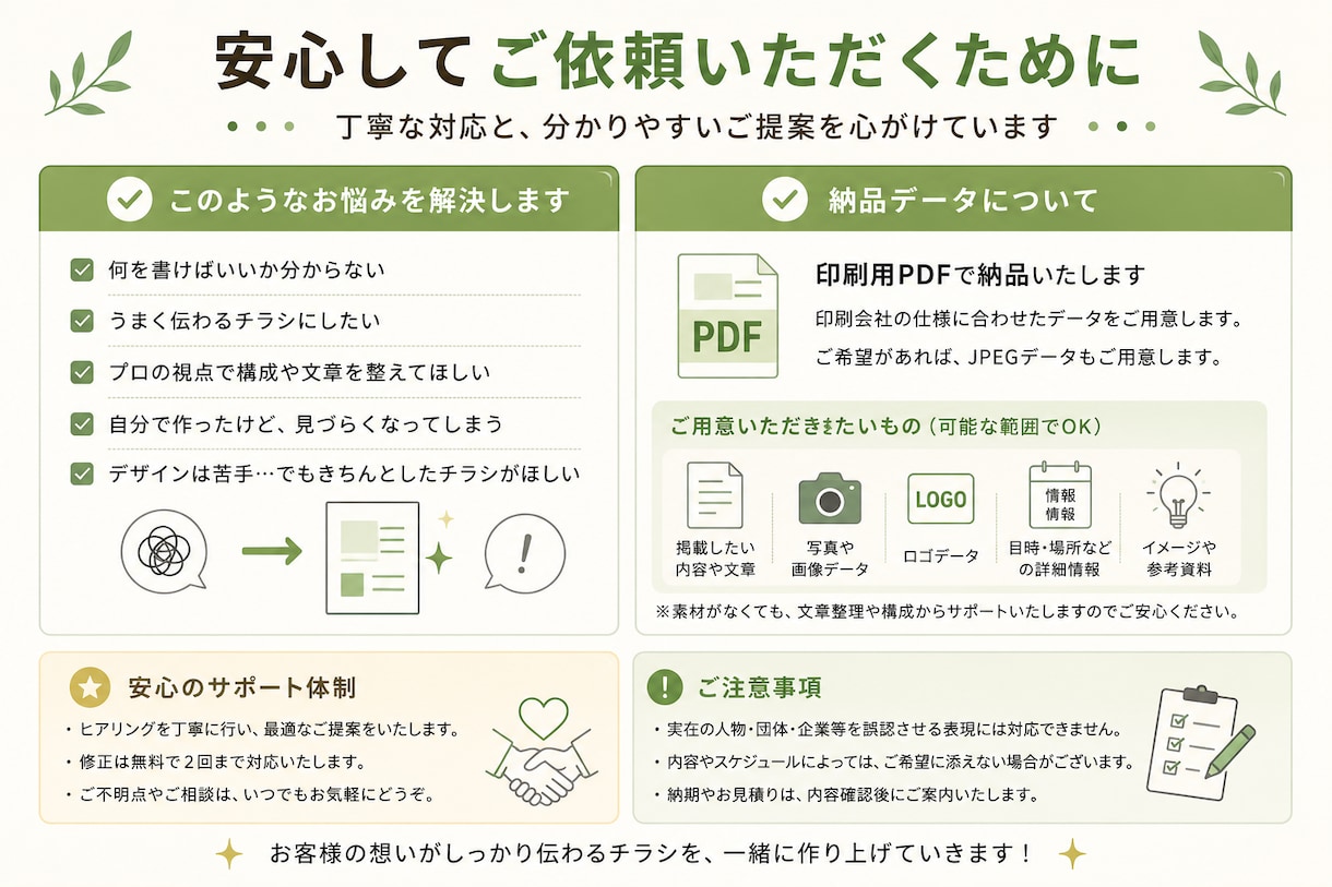 伝わる販促チラシを制作します 文章と構成で魅力をわかりやすく整理 イメージ6