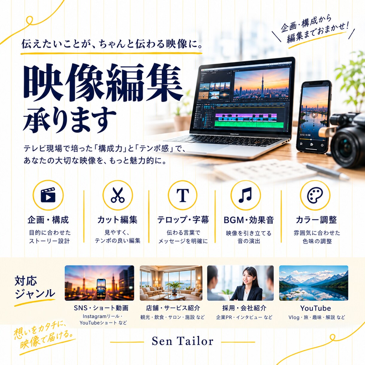 TV番組制作経験者が、ショート動画を編集します ひとつひとつ、お店に合わせてショート動画を手作業で編集します イメージ1