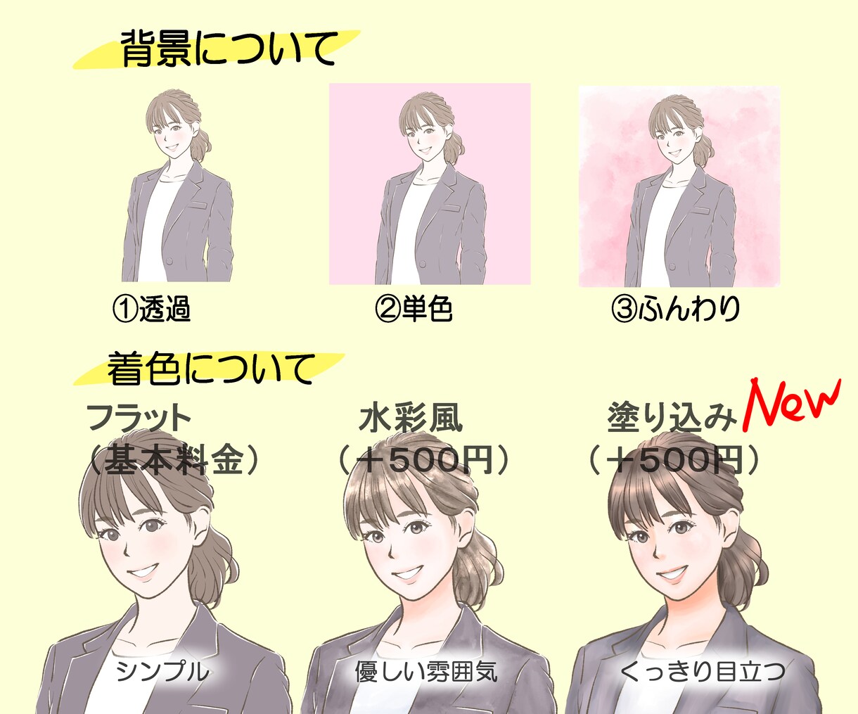 好印象なオシャレで優しい雰囲気の似顔絵お描きします 好印象でイメージアップ！オプション水彩風は更に優しい雰囲気に イメージ8