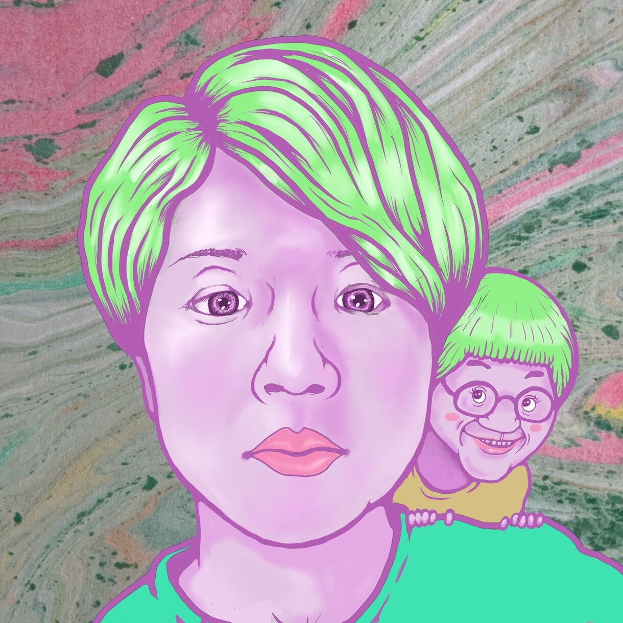 目を引く似顔絵イラスト描きます カラフルでサイケデリックな似顔絵イラスト イメージ5