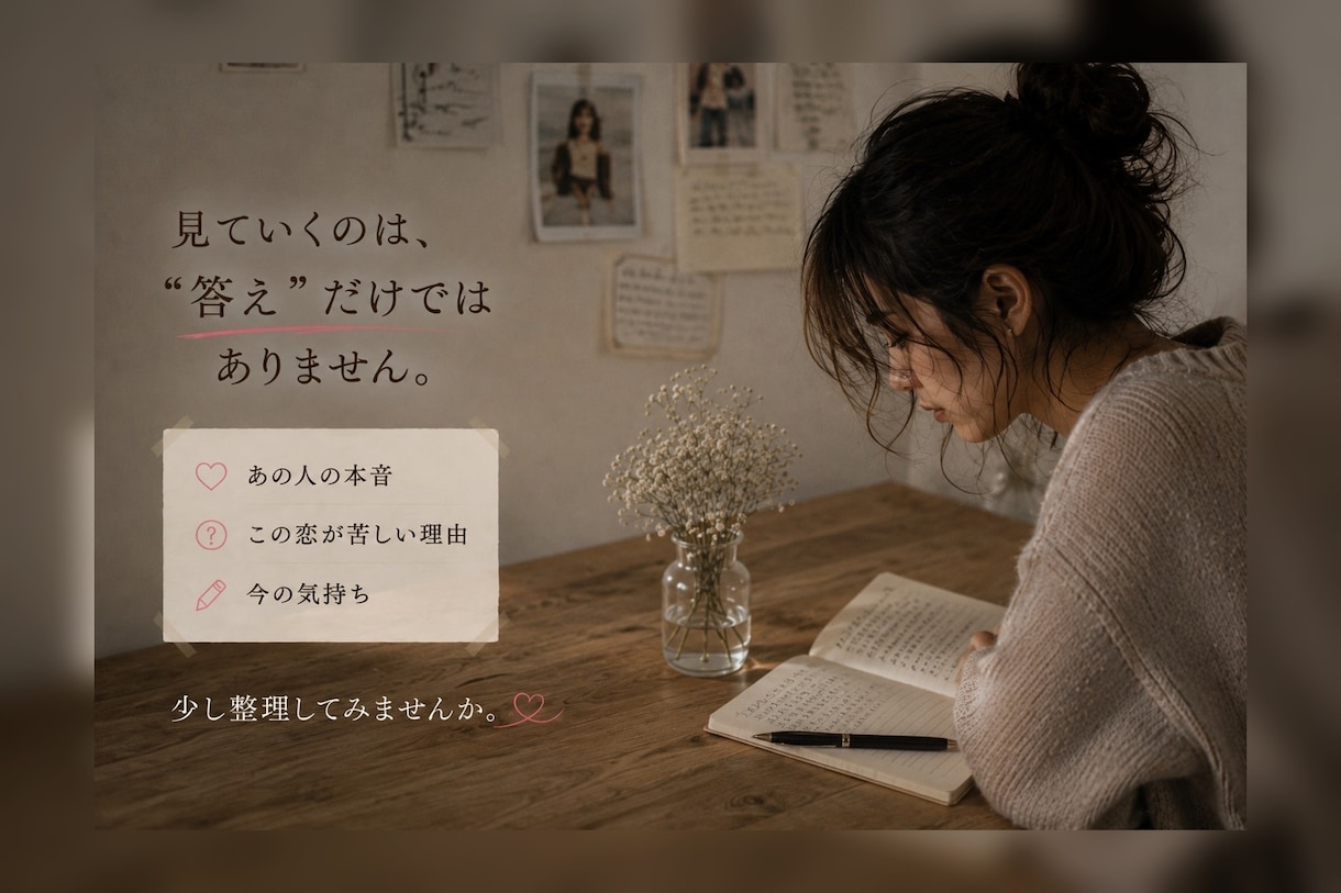 あの人の本音と、この恋が苦しい理由を読み解きます 分かってほしかった恋の苦しさに寄り添う感情翻訳リーディング イメージ4