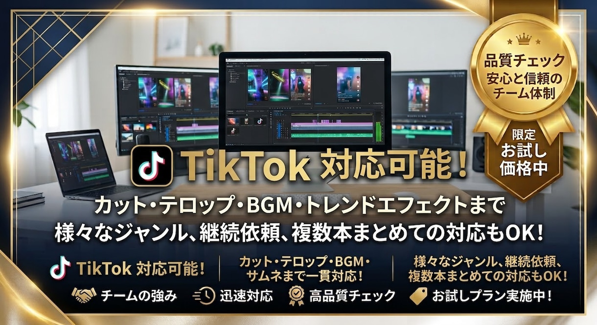 お試し価格！縦型ショート動画編集★迅速に対応します 【初回限定】複数本・急ぎも対応！チーム体制で高品質な動画を イメージ3