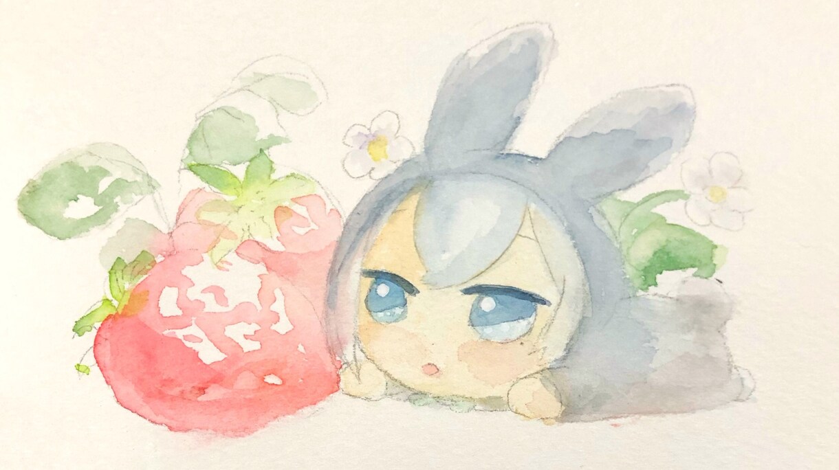 SNSアイコンなどミニイラスト描きます 可愛いと綺麗を中心に、透明水彩で。 イメージ8