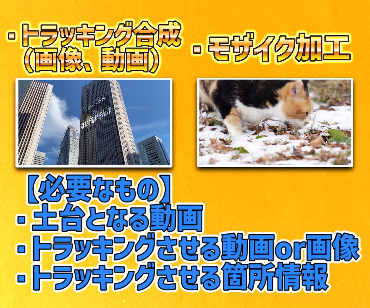 画像や動画、モザイクをトラッキング合成します トラッキング合成で理想の映像を実現！ イメージ1