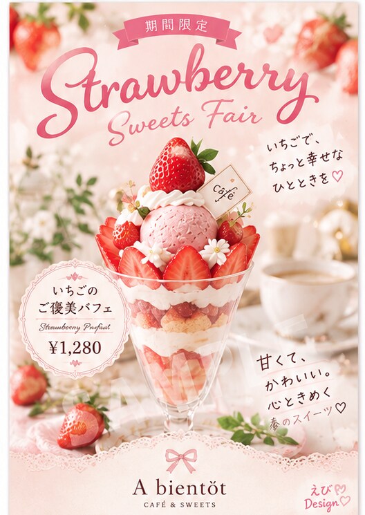 店舗POP・チラシをかわいく作成します 見るたび、ちょっと気分が上がるデザインを♡ イメージ2