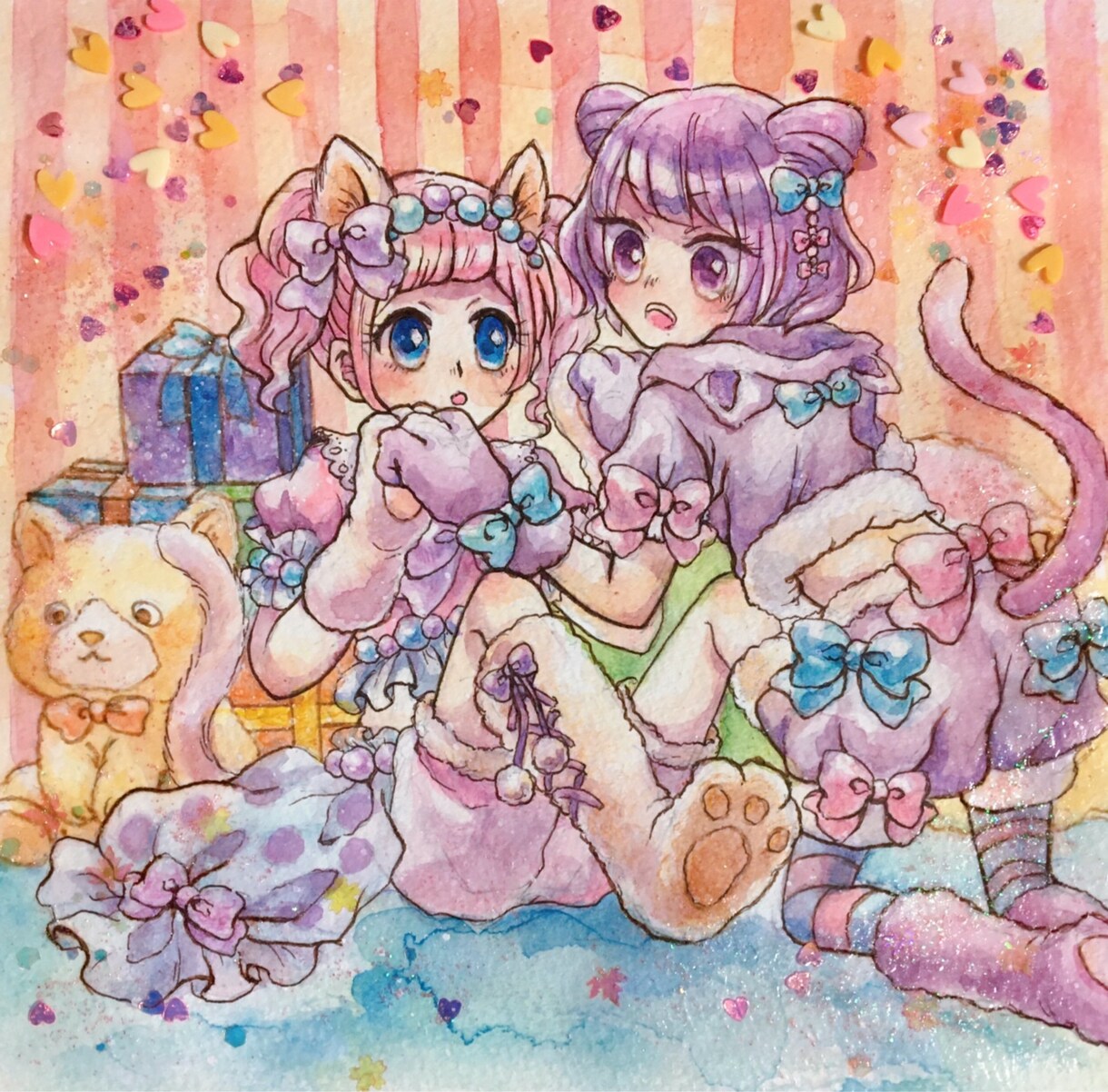水彩でかわいいイラストを描きます 透明水彩！早くかわいいイラストが得意です♪ イメージ1