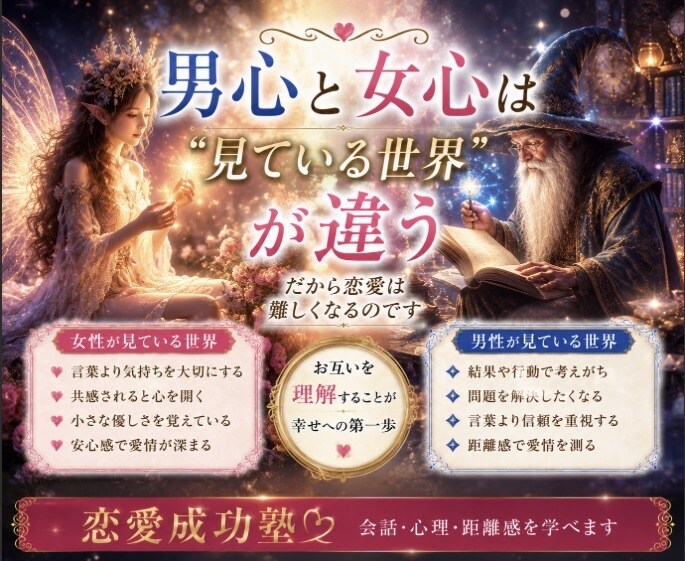 恋愛成功塾・相手の心を読み解く方法をお教えします ✤声掛けのテクニック・会話の広げ方・不安の解消法伝授します✤ イメージ3