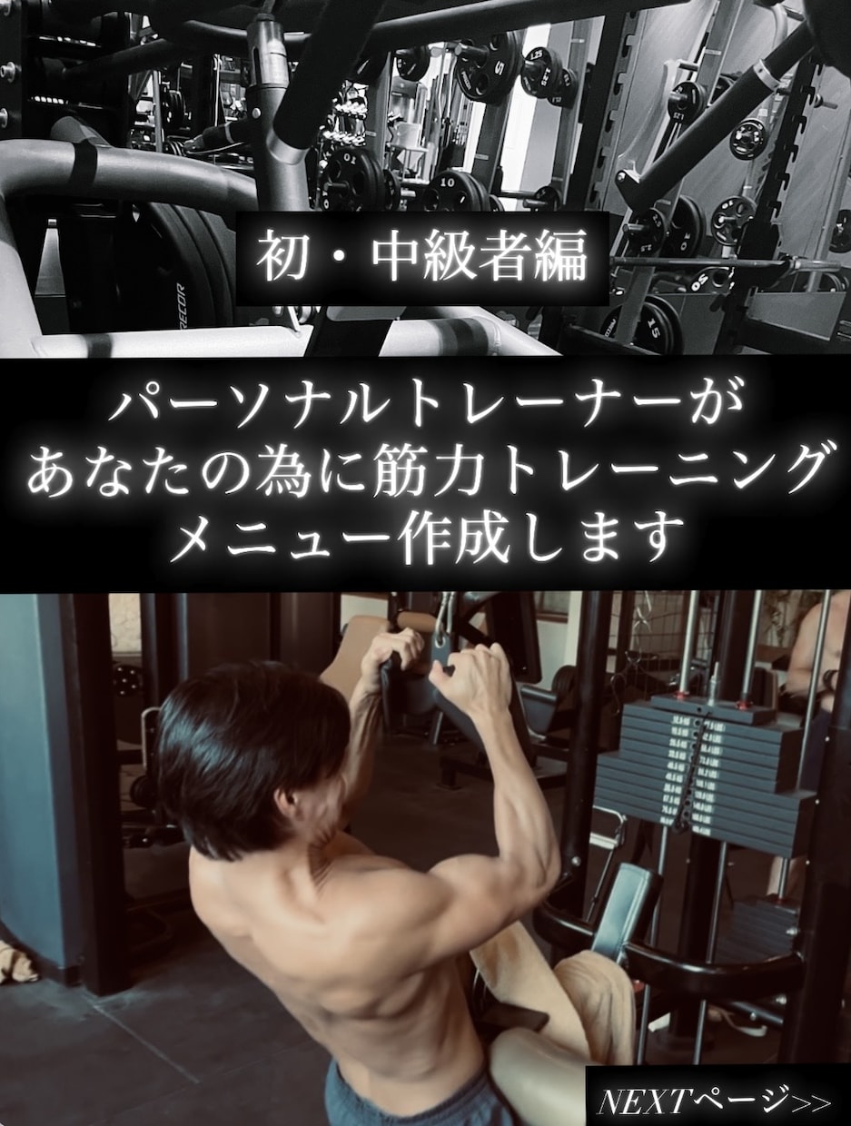 プロが設計！ライフスタイルに合わせた筋トレ作成ます 初、中級者様の筋トレトレーニングメニュー作成 イメージ1