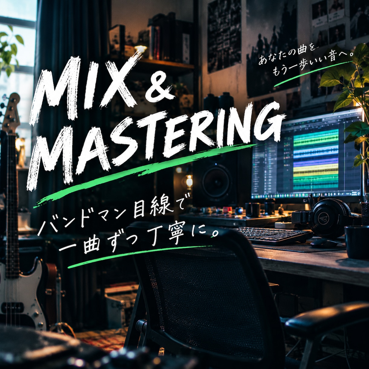 協力させてください。ミックス・マスタリング承ります 各楽器の補正や音量バランスなど丁寧に調整します。 イメージ1