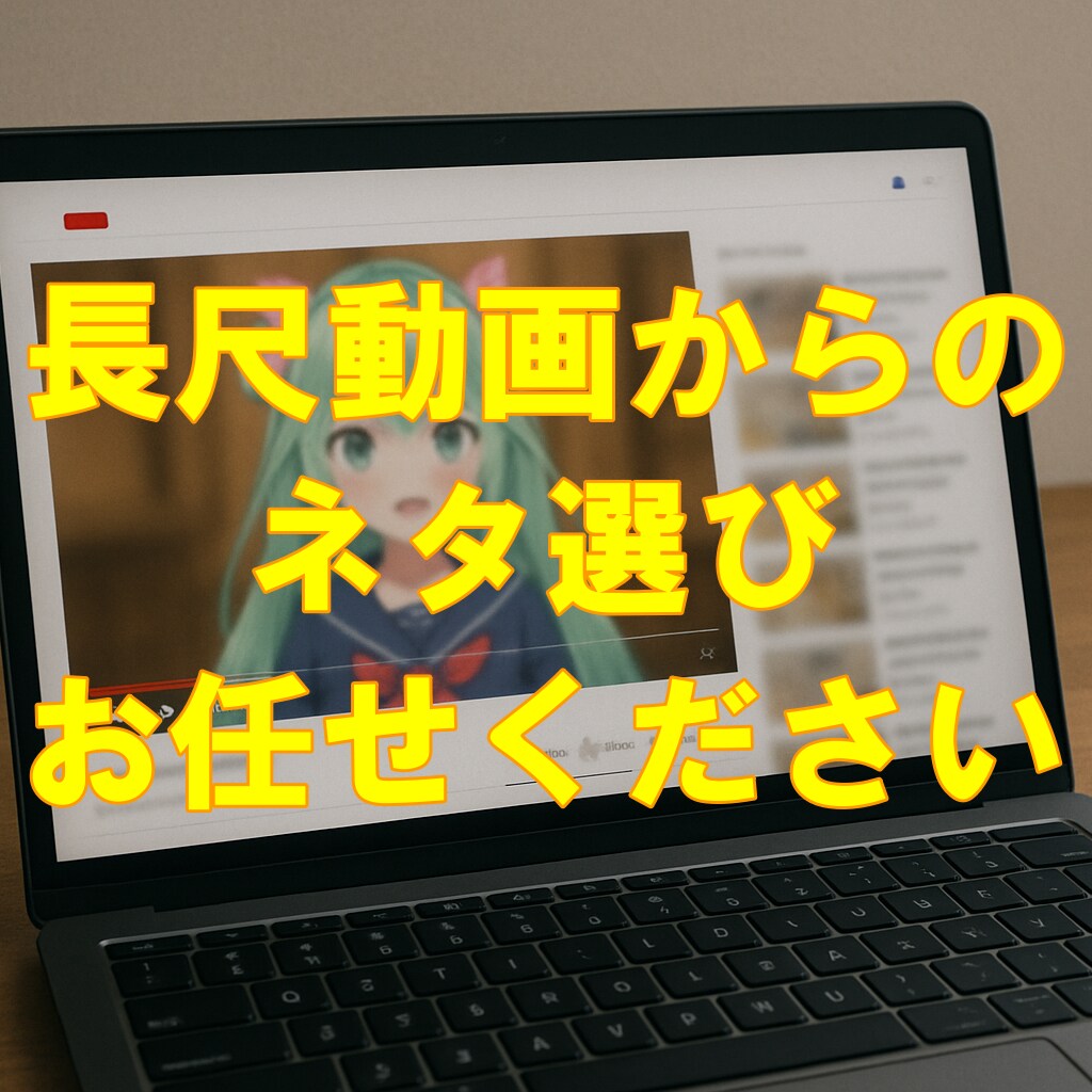 長尺動画から切り抜きに使えるネタ選びます 動画URLを送ってくれるだけでOK！ イメージ1