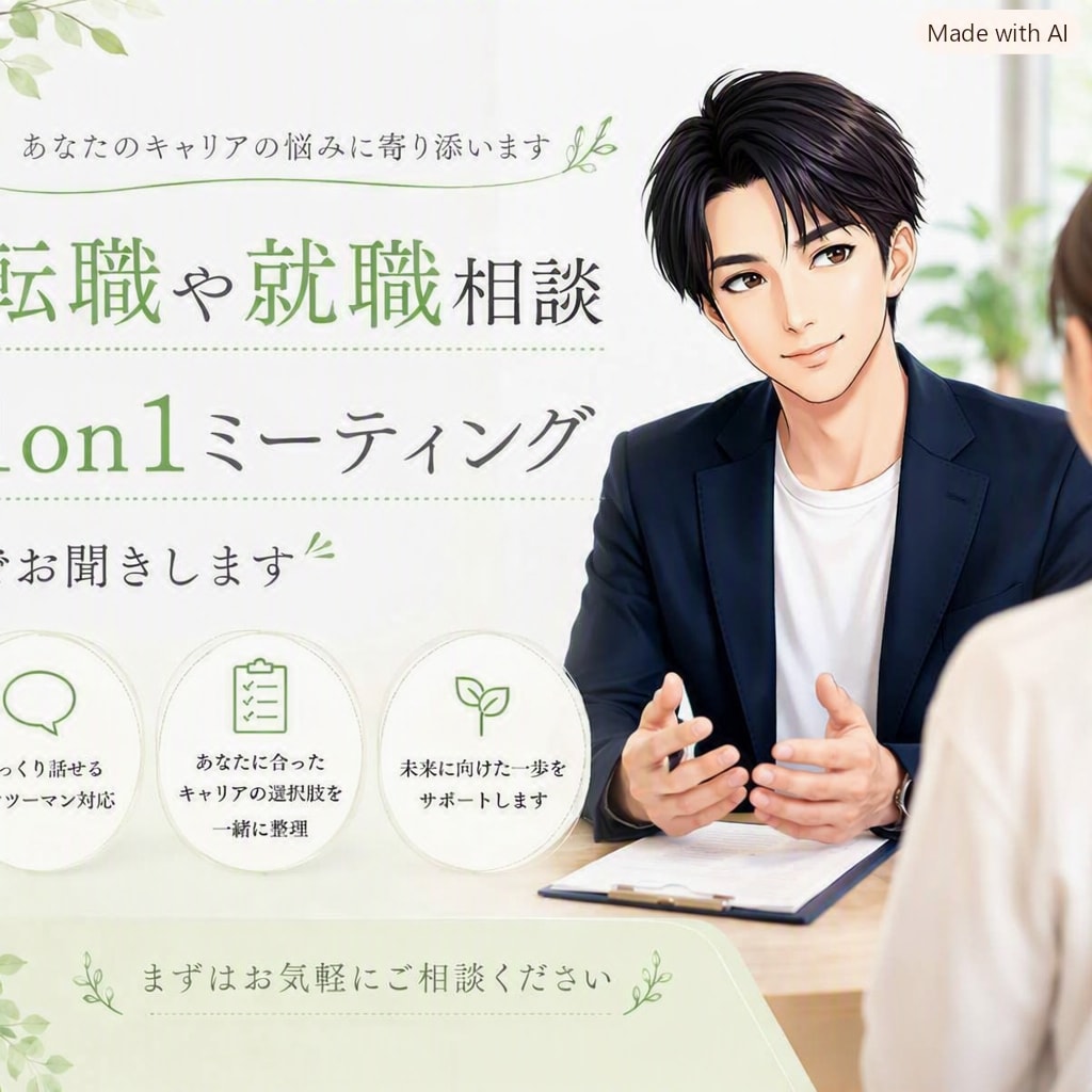 転職や就職相談✨1on1ミーティングでお聞きします 現役管理職がお悩みをサポート、メンターになり寄り添います イメージ1