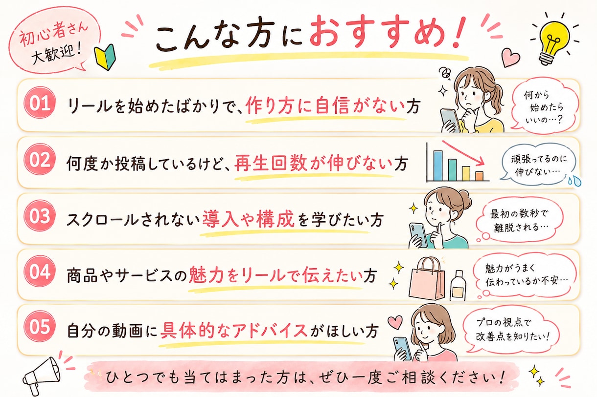 Instagramリール添削伸びない原因改善します SNS運用のプロがバズるリールの構成教えます！ イメージ4