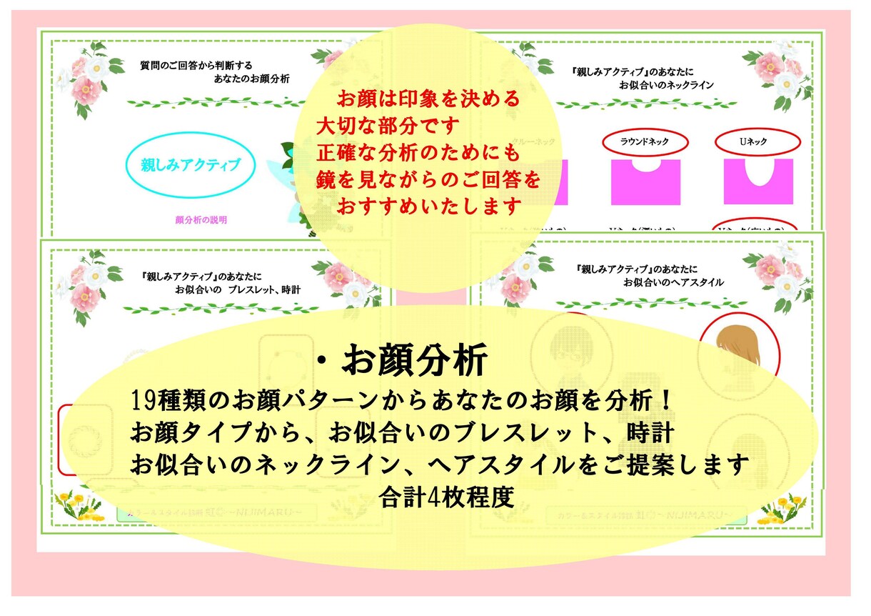 お写真ナシで！お顔、スタイル分析いたします カラーやスタイル各診断への写真添付に抵抗のある方は是非！ イメージ2