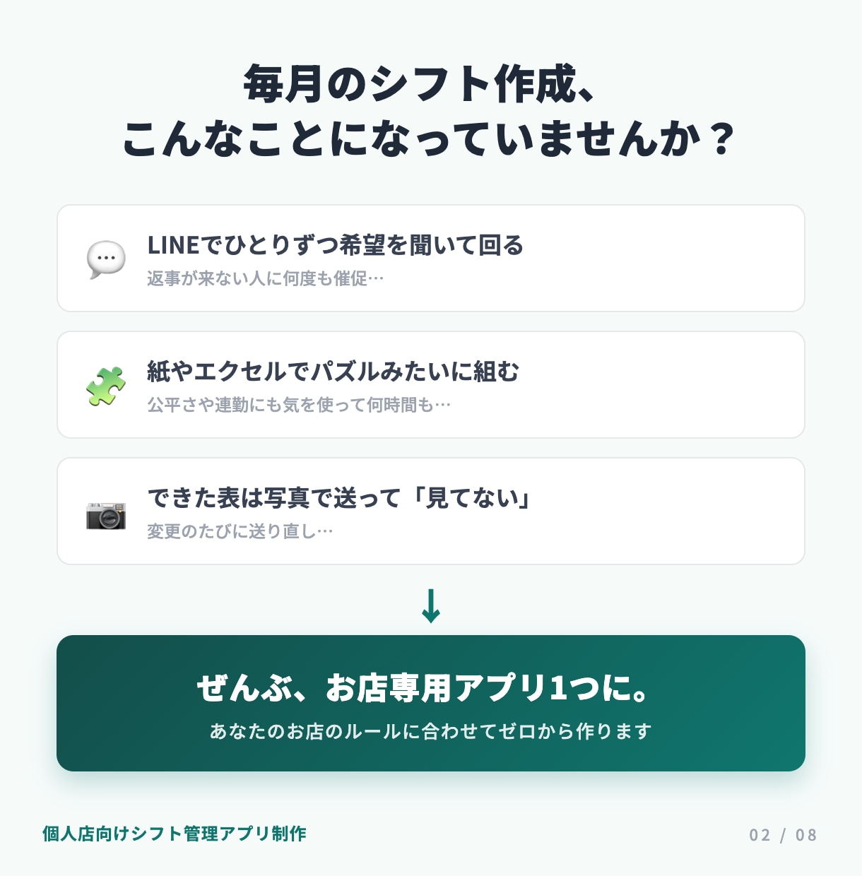 お店専用のシフト管理アプリを制作します 希望集めから共有までスマホで完結する専用アプリ イメージ2