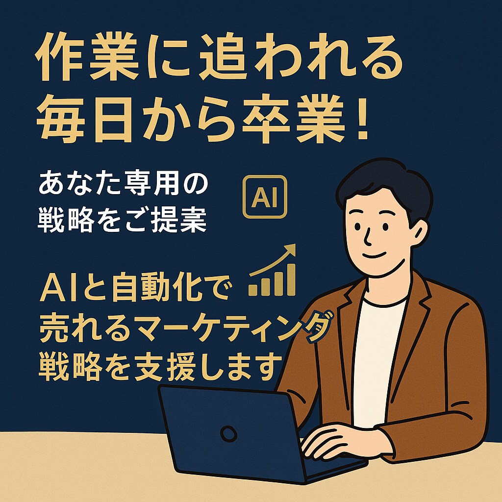 AIと自動化で売れるマーケティング戦略を支援します 作業に追われる毎日から卒業！あなた専用の戦略をご提案 イメージ1