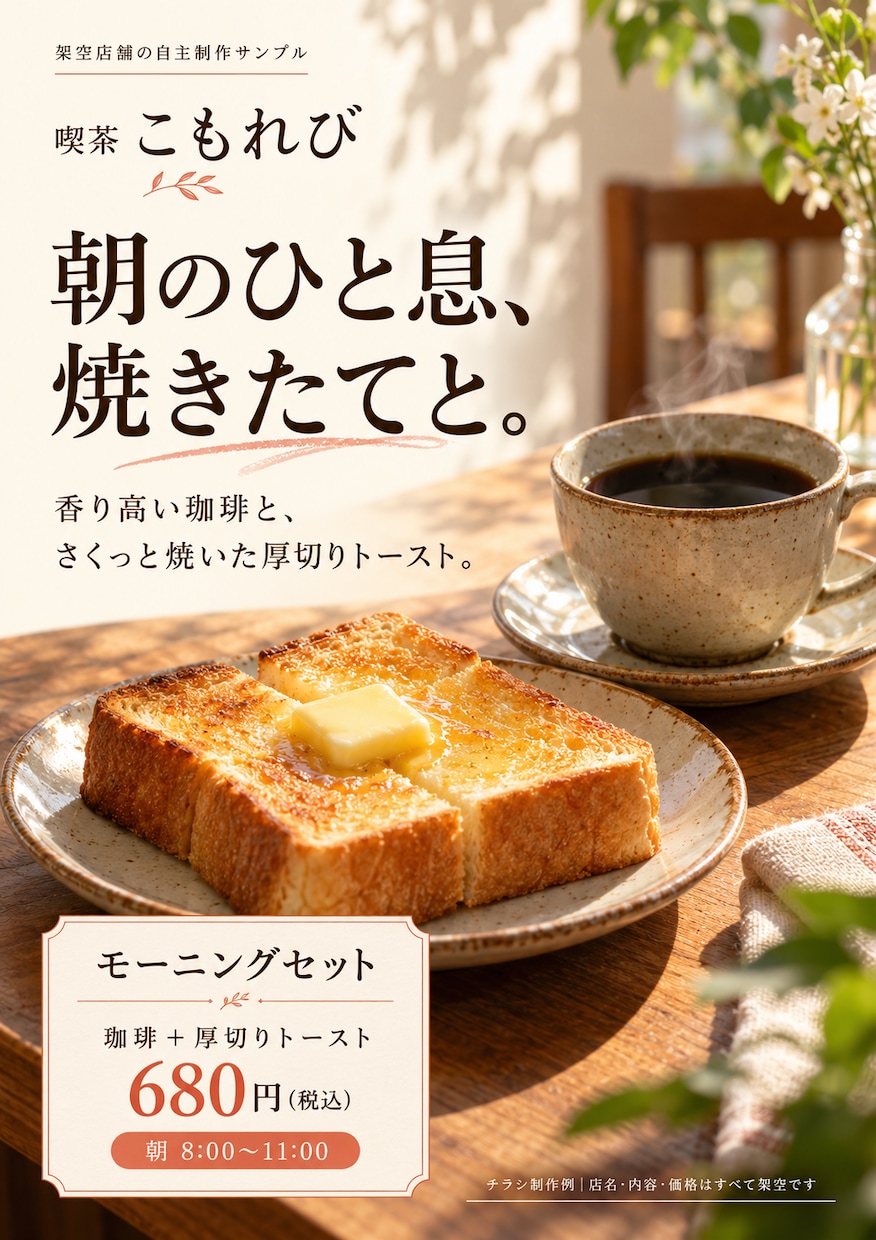 支給素材でお店のチラシを見やすく作ります 原稿と写真を活かして伝わる一枚に整えます イメージ2