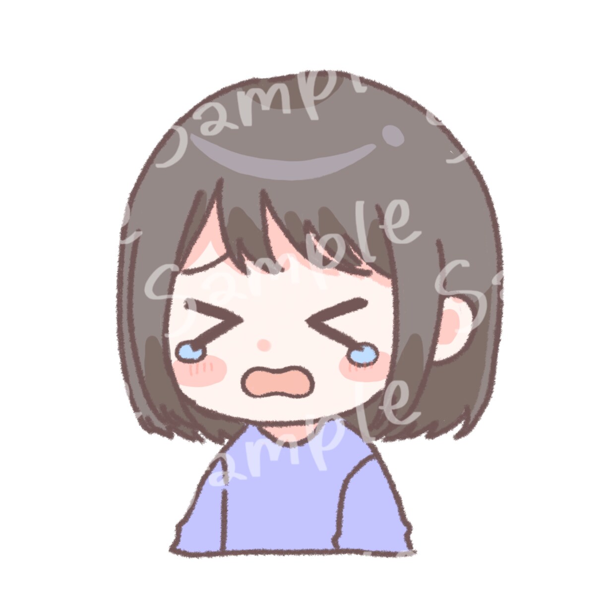 差分あり完成品アイコン向けイラスト販売します シンプルなほんわか女の子イラスト イメージ6