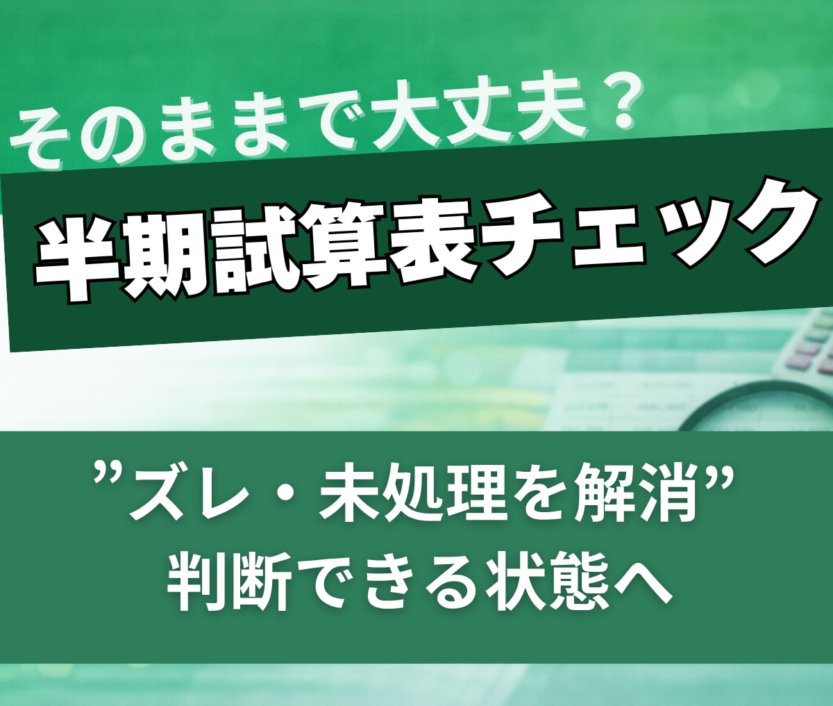 試算表チェック｜半期データの未処理・ズレ解消します 【半期のタイミングで、現状をきちんと把握したい方へ】 イメージ1