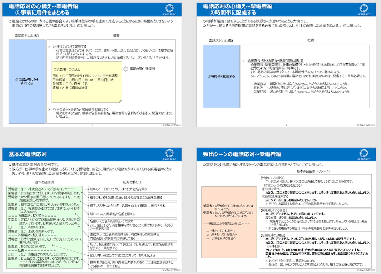 新人研修「電話応対のマナー研修」教材提供します そのままでも使えるパワーポイントデータです イメージ3
