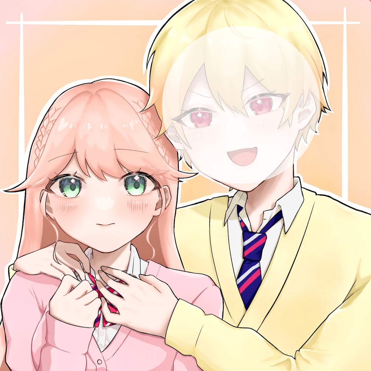 2人だけのときめきツーショお描きします カップル・記念日・ツーショット・夢絵・推し×あなた イメージ2