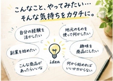 あなたの「やりたい！！」を商品・サービスに変えます あなたの経験やアイデアを誰かに届ける商品に変えてみませんか？ イメージ2