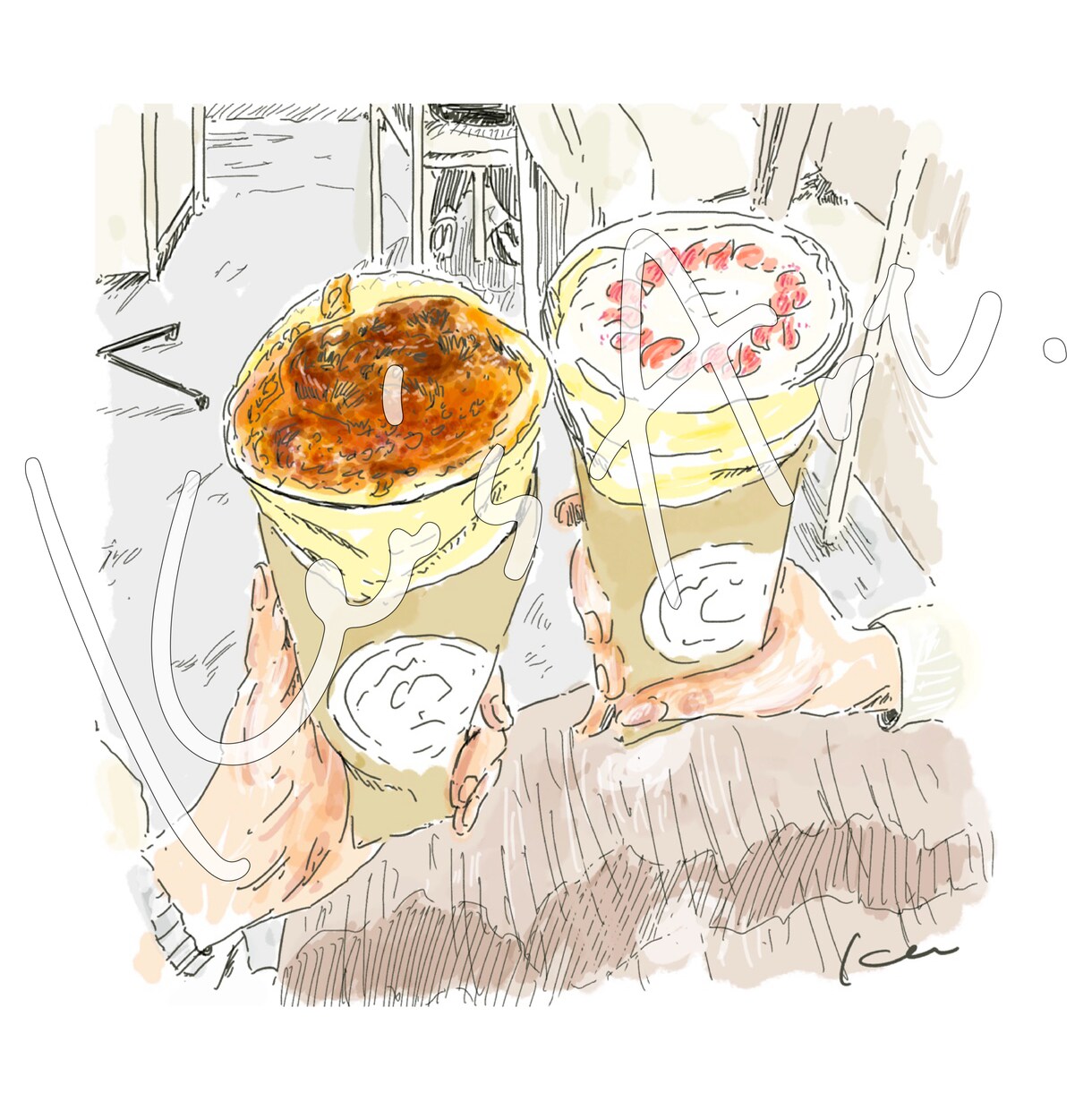 あなたの美味しかった思い出の食べ物をお描きします 商用可！手描き感満載♪実物より美味しそうでおしゃれに◎ イメージ6