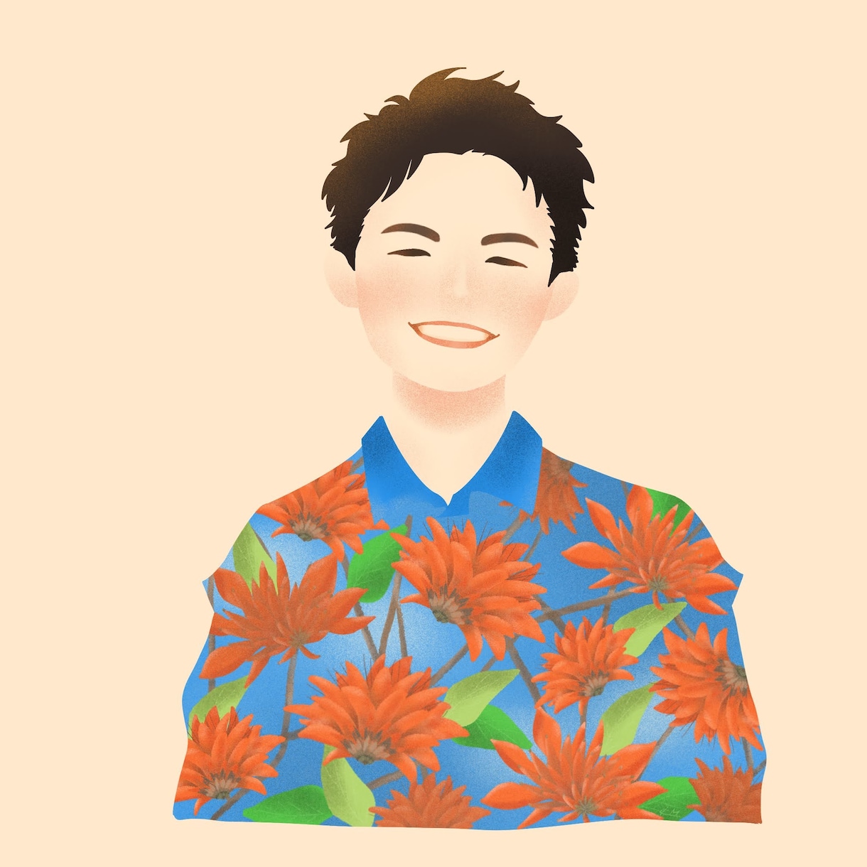お好きな花を使った可愛らしい似顔絵を作成します 他にはないおしゃれで可愛らしい似顔絵をお描きします イメージ5
