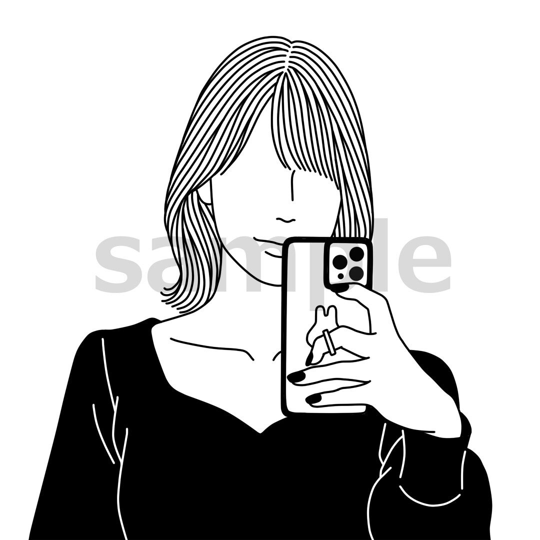 商用OK！シンプルおしゃれな線画アイコンを描きます 髪の流れを一本一本丁寧に描き込みます◎オプションで色追加OK イメージ7