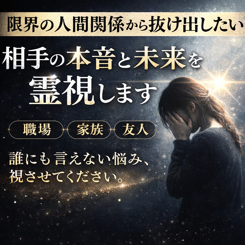 限界の人間関係に終止符！絶縁・修復の未来を視ます 無視・モラハラ・家族不仲など心が壊れそうな方へ イメージ1