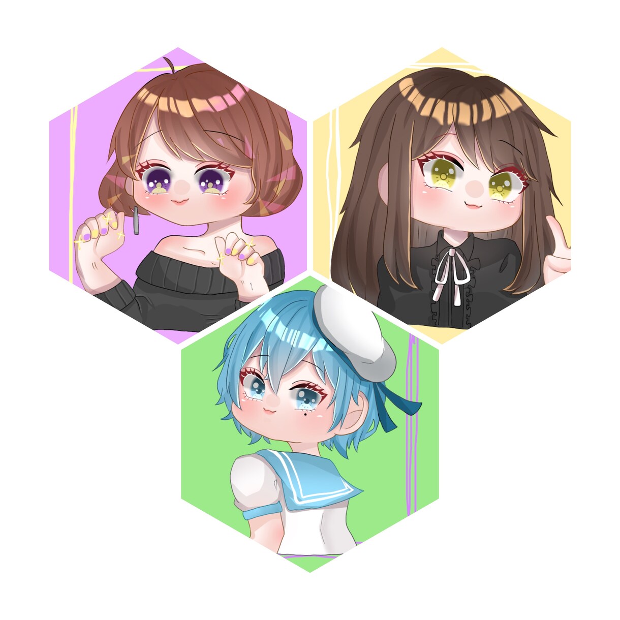 アイコンイラスト、似顔絵等なんでも描きます 丸くて可愛いイラストをメインにアイコン等受け付けます！ イメージ3