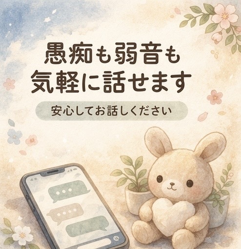 愚痴も悩みも否定せず優しくお聞きします 否定や説教なしで安心して話せる場所 イメージ2