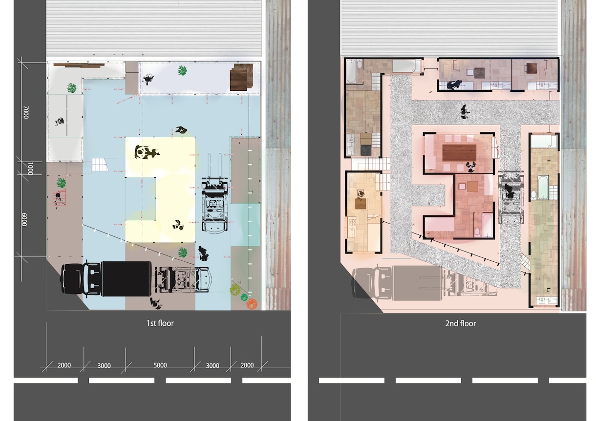 CAD図面を「伝わる」プレゼンパースにします 建築学生が空気感のあるコラージュ・ダイアグラムを作成します。 イメージ10
