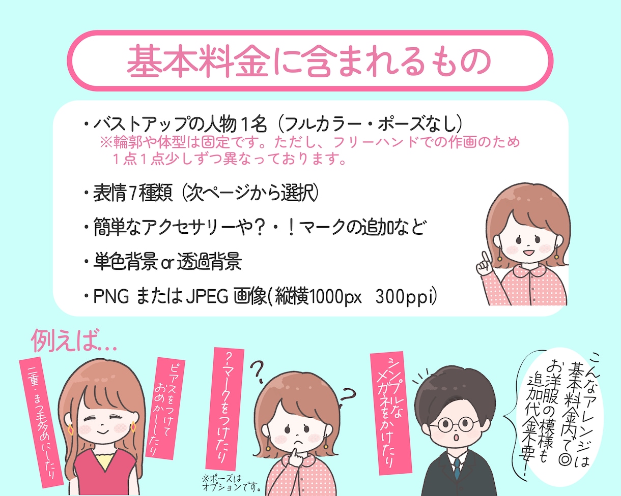 商用OK◎表情7種ゆるかわアイコンセット描きます ブログの吹き出し・Instagram等SNS投稿にピッタリ♪ イメージ2