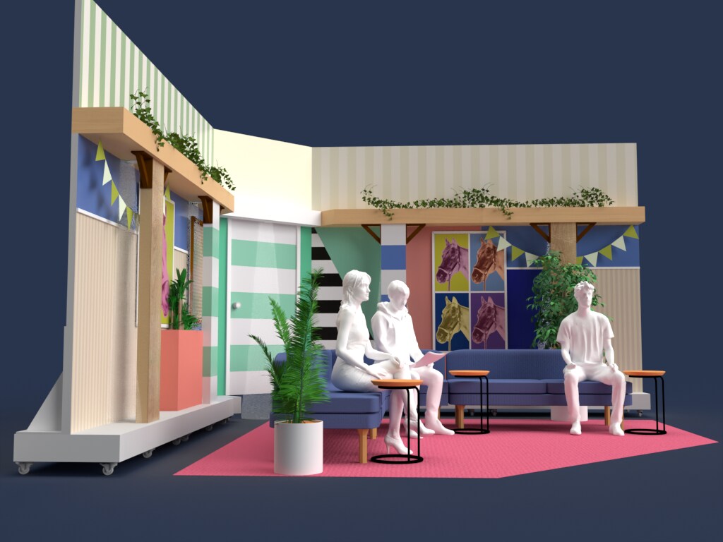 展示会やテレビセット等の3Dパース作ります プレゼンの資料等にお使いください！ イメージ9
