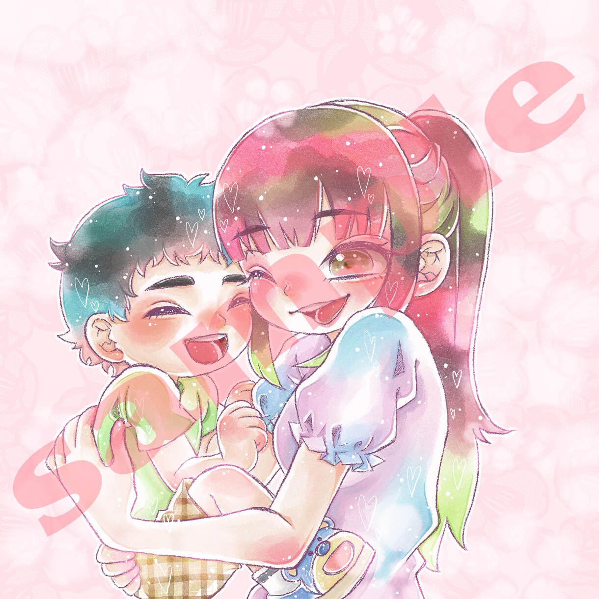 水彩風で鮮やかかわいい！イラストアイコン作成します 水彩風グラデーションが目を引くかわいいイラストお描きします！ イメージ3