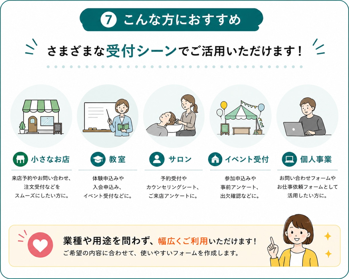 申込み・問い合わせ用Googleフォームを作ります 小さなお店・教室・個人事業の受付に イメージ9